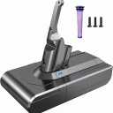 YABER 6000mAh Battery for Dyson V8 Battery Replacement 21.6V Compatible for Original V8 Animal V8 Absolute V8 Fluffy V8 Motorhead Handheld Cordless Vacuum Cleaner Li-ion Battery with 1xPre Filter