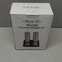 CIRCLE JOY Electric Salt and Pepper Grinder Set Stainless Steel Spice Grinder Automatic Pepper Mills with Easy-to-Carry Dual Charging Station, White Led Light, and Adjustable Coarseness, Silver (Rechargeable Set with 2-in-1 Charging Base - Silver)