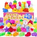 VISCOO 40 Pack Easter Basket Stuffers, Squishy Toys, Mochi Squishy Party Favors for Kids,Kawaii Squishies,Treasure Box Toys for Classroom Prizes, Easter Basket Gifts Goodie Bags Fillers Birthday Gift