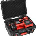 Waterproof Hard Case Compatible with Milwaukee M18 Inflator 2848-20, Air Compressor Carrying Case for Milwaukee Tools, Can Hold 18V 3.0 to 9.0 Ah Battery Packs and Charging Station