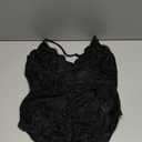 Avidlove Sexy Lingerie for Women Deep V Teddy Sheer Lace Bodysuit Snap Crotch One Piece Babydoll (Medium, Double Layers - Black)