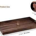38"x 26" Extra Large Rectangle Black Walnut Wood Ottoman Tray