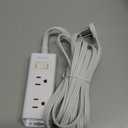 Flat Extension Cord 15 ft - Addtam Flat Plug Power Strip with 6 Outlets Extender, Long Extension Cord with Multiple Outlets, Wall Mount for Home Dorm Room Essentials, ETL Listed