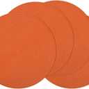 SHACOS Round Placemats Set of 6 for Dining Table Autumn Fall Round Braided Place Mats Washable Non Slip Kitchen Table Mats Decor, Bright Orange