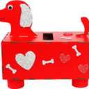DIY Valentines Box Craft for Kids, Wooden Valentine's Day Card Mailbox Craft Kit for Classroom School Boys Girls Dog Puppy Mailbox with Foam Stickers Valentines Exchange Gifts
