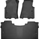 Husky Liners Weatherbeater Floor Mats | Fits 2019 - 2024 Ram 1500 Crew Cab w/ Factory Underseat Storage | Front & 2nd Row, 3-pc Black - 94001