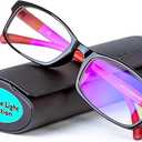 Blue Light Glasses Reading for Men and Women, For Computer Use, Blue Light Protection, Clear Lens +1.0 Diopters