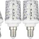 E12 LED Bulbs,Modern Craft Crystal lamp,4000K Natural Light 18W LED Light Bulbs Equivalent 100W,360 Beam Angle,AC 85-265V, Small Edison Screw SES LED Corn Lamp, Not Dimmable(4 Pack)