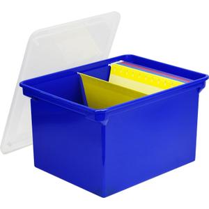 Storex Portable File Tote, 18.5 x 14.25 x 10.88 Inches, Letter/Legal, Blue (61554A01C)