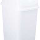 Superio Medium Trash Can with Lid 4.5 Gallon Plastic Swing Top Garbage Can Slim Waste Bin for Under Sink/Cabinet, Laundry Room, Kitchen, Office, Bedroom, Bathroom, College Dorm, 18 Qt, White