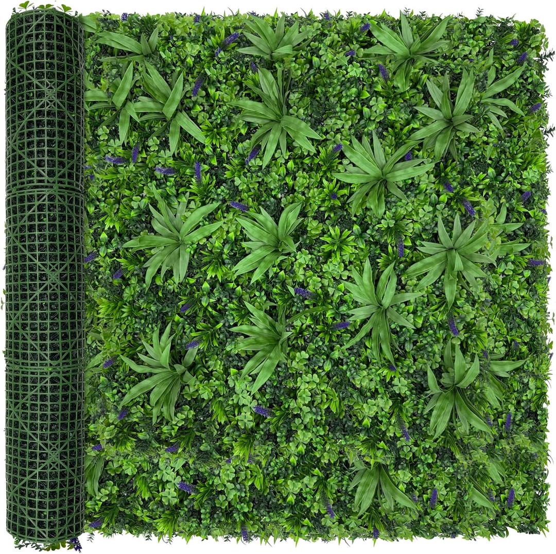 Greenery Grass Wall Boxwood Plant Roll: 60"x120"50SQFT with UV Resistant Leaves Artificial Ivy Privacy Hedge Fence Screen for Backdrop,Garden and Indoor Outdoor Plant Wall Panel Covering