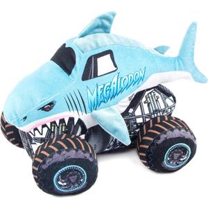 Jay Franco Monster Jam Plush Stuffed Megalodon Pillow Buddy - Super Soft Polyester Microfiber, 16 inches (Blue - Megladon)