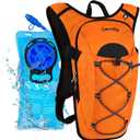 Zavothy Hydration Backpack with 2L Hydration Bladder Water Backpack for Hiking Hydration Pack for Running Cycling Hiking (Orange)
