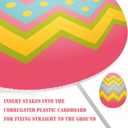 Easter Yard Signs Decorations Outdoor, 8 Pack Large Happy Easter Bunny Eggs Yard Signs with Stakes for Garden Lawn Decor Spring