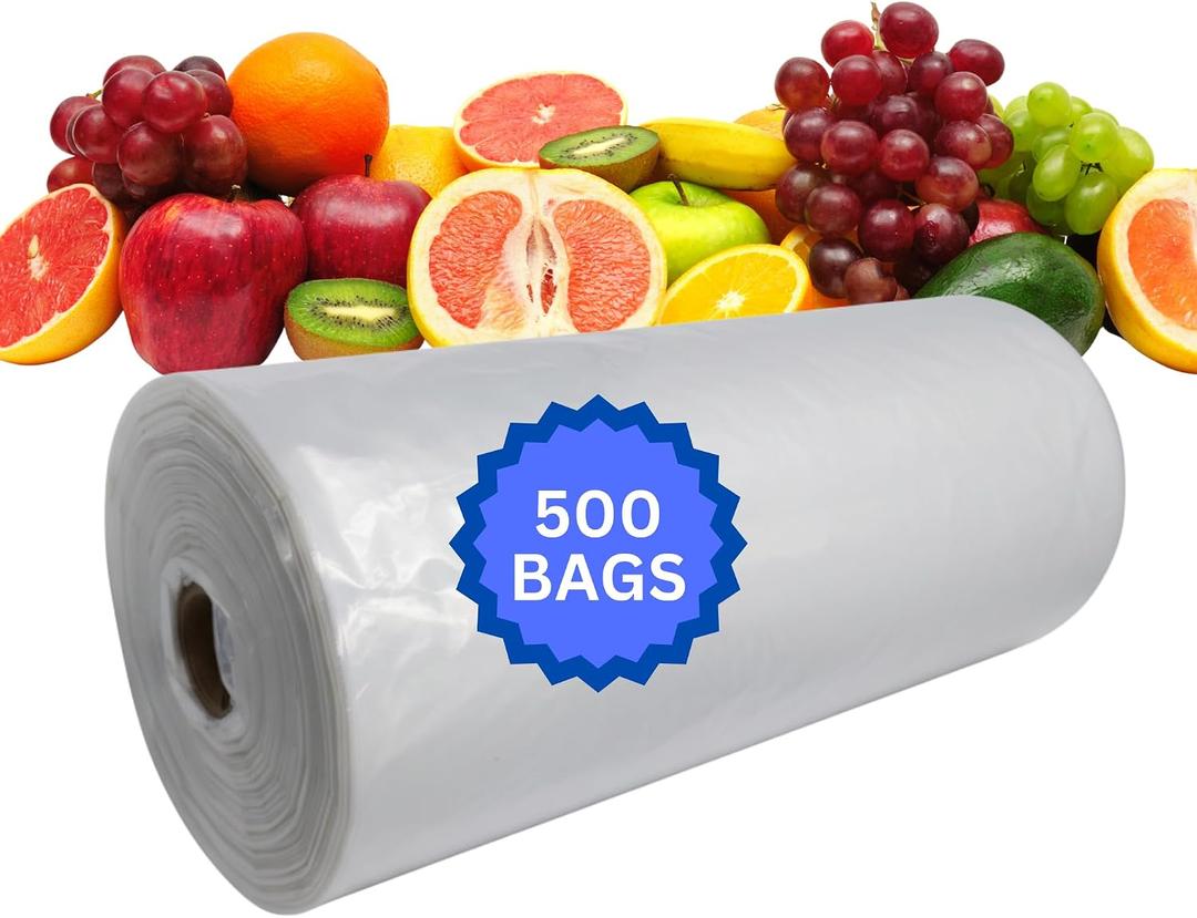 ASSUREPAK Clear Produce Poly Bag On A Roll for Bread, Meat and Groceries - 16"x30" - 500 Bags - 1 Roll Per Case - 1.5 mil