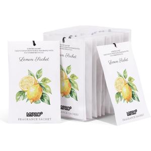 MYARO 12 Packs Lemon Scented Sachets for Drawer and Closet, Long-Lasting Closet Sachet Bags Drawer deodorizers Fresh Scents, Home Fragrance for Lover