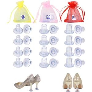 High Heel Stoppers 12 Pairs 3 Sizes Heel Stoppers for Women Grass Wedding, Clear Heel Protectors for Shoes Walking on Grass and Uneven Floor Heel Grass Stoppers, 24 Count (Pack of 1)