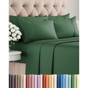 King 6 Piece Sheet Set - Comfy Breathable & Cooling - Ultra-Soft Hotel Luxury Bedding Set with 8-16 Inch Deep Pockets - 1 Flat & 1 Fitted Sheet & 4 Pillowcases - Wrinkle Free & Easy Care