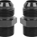 EVIL ENERGY 12AN Male Flare to 3/4" NPT Pipe Fitting Adapter Straight Aluminum Black 2pcs