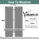 Yakamok 84 Inch Length Blackout Curtains for Bedroom, Room Darkening Thermal Insulated Solid Grommet Panels for Living Room(62Wx84L, Aqua, 2 Panels)