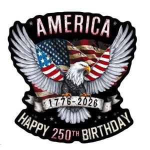 Anniversary Decal, Happy Birthday Eagle Sticker, Waterproof Vinyl Bumper Sticker for Independence Day Celebration, Universal for Car Windows, Refrigerator, Glass