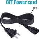 8ft Power Cord Replacement for Denon DHT-S216 DHT-S217 DHT-S416 DHT-S218 DHT-C210 Home 550 Soundbar 8 inch DHT-S517 Home Subwoofer 2 Prong IEC C7 AC Cable