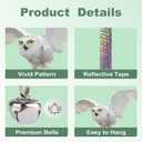 4 x 2PCS Fake Owl to Keep Pigeon Away from Balcony Flat Paper Garden Owl to Scare Woodpecker Away from House Hanging Plastic Owls with Reflective Tape Pigeons Scare Devices for Outdoor Porch Patio Roof