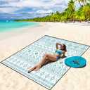 WIWIGO Beach Blanket Waterproof Sandproof Beach Mat 79" X 83"/10'x9'for 2-8 Adults Quick Drying Outdoor Picnic Mat Beach Accessories for Travel, Camping, Hiking