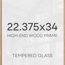 Homeforia 22.375x34 Natural Oak Puzzle Poster Frame, High-End Wood, Glass