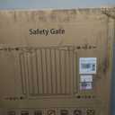 Extra Wide Baby Gate with Door 53.4-62 Inch Pressure Mounted, Auto Close Child Baby Gates for Doorways No Drill, Walk Through Dog Gate Indoor for The House, White
