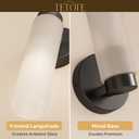 TETOTE Black Wall Sconce Modern Bathroom Wall Light Fixtures Farmhouse Wall Lights with Frosted Glass Shade for Mirror Bedroom Living Room, 1 Pack