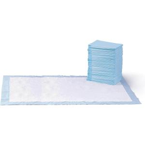 Basics LeakProof Dog and Puppy Potty Training Pee Pads with QuickDry 5Layer Surface, Standard Absorbency, Giant Size, 27.5 x 44 Inch, Blue & White, 40Pack