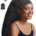Boloye Hair Dryer Bonnet Attachment  28.5" XL Hooded Dryer Cap for Faster Drying & Deep Conditioning, Extra-Large Space Fits Thick, Curly Hair & Styling Tools (Black, Extra Large)