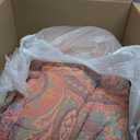 SLEEPBELLA Washed Double Layer Muslin 100% Cotton Comforter Set King Size, Paisley Fluffy Thick Checked Bedding Set, Soft Breathable (1 Comforter, 2 Pillow Shams)