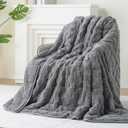 Kivik Dual Sided Weighted Blankets for Adults, Buttery Soft Stylish Checkered Heavy Blankets for Couch Sofa Bed - Ultra-Fluffy Fabric Brings Cloud-Like Comfort (48"x72"Grey15 Pounds)