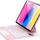For iPad (A16) 11th &10th generation Case with Keyboard,Backlight Multi-Touch Trackpad for iPad 11th Gen 2025 11 inch&10th Gen 2022 10.9 inch, Magic-Style with Floating Cantilever Stand,T-Pink