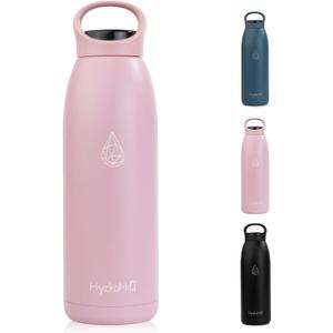 32 oz Insulated Stainless Steel Water Bottle, Double Wall Stainless Steel with Handle, BPA-Free, Keeps Cold 24H & Hot 12H, Durable Sports Thermos for Yoga, Hiking, Gym, Office, Pink