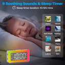 Alarm Clocks for Bedrooms, Mirror Clock with 8 RGB Atmosphere Light, Dual Alarms, 3 Alarm Modes, Snooze, Sleep Aid, Timer, USB Charger, Bedside Digital Alarm Clock for Kids, Adults, Heavy Sleepers