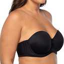 Vanity Fair Women's Beauty Back Smoothing Strapless Bra, 4-Way Stretch Fabric, Lightly Lined Cups up to H, Midnight Black, 34DD