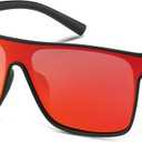 2 x Polarized Sunglasses for Men, Square Overized Fashion Sun Glasses Big Flat Rimless Glasses Shades UV Protection