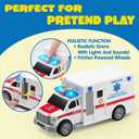 JOYIN Toddler Truck Toys for 3 4 5 6 7 Year Old Boys - Police Car Toy Set, Emergency Vehicle Playset, Friction Powered Car with Lights and Sounds, Birthday Gifts for Boys Girls Age 3-9