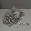 Old Lady Wigs for Women, Grey Wigs for Granny Grandma Costume-Gray Wig, Wig Cap, Madea Granny Glasses, Eyeglass Retainer Chain, Pearl Necklace (5pcs Set)