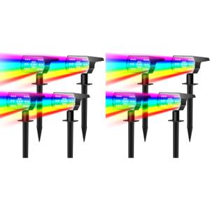 NYMPHY Solar Color Changing Lights, 7 Lighting Modes Solar Lights Outdoor Waterproof IP68, Multicolor RGB Outdoor Lights for Garden Yard Landscape Decorations- 8 Pack