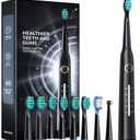 Electric Toothbrush for Adults with 8 𝐁𝐫𝐮𝐬𝐡 𝐇𝐞𝐚𝐝𝐬, Sonic Electric Toothbrush with 40000 VPM Deep Clean 5 Modes, Rechargeable Toothbrushes Fast Charge 4 Hours Last 30 Days