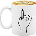 Veracco Ring Finger Engagement Coffee Mug Cool Just Married Cup Bridal Present Bride Mug Middle Finger Coffee Cup Bride Gifts Wedding Engaged Presents Bridal Shower Gifts (White)