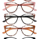 EYEURL 5 Pack Cat Eye Reading Glasses for Women-Blue Light Glasses for Woman Fashion Readers with Spring Hinge