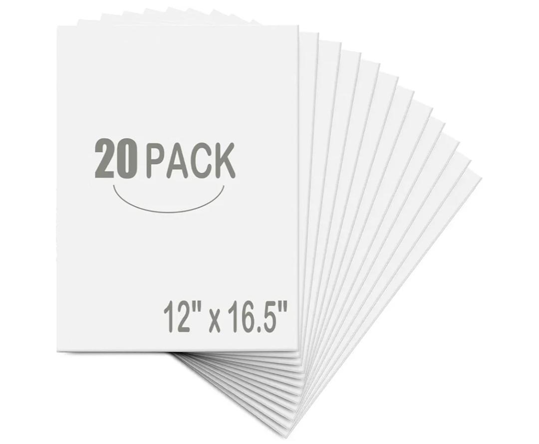 20 Pack White Foam Board 12" x 16.5", 3/16" Thickness Foam Core Baking Board for Projects, A3 Polystyrene Mat Board Poster Foam Board Sheets for Art Crafts, Presentation, Wedding, School Projects
