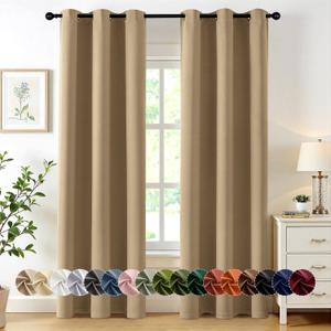 MIULEE Blackout Curtains for Bedroom Living Room 2 Panels, Thermal Insulated Room Darkening Drapes Grommet Noise Reducing Light Blocking Window Treatments 84 Inches Long 40x84 Inch Taupe Brown