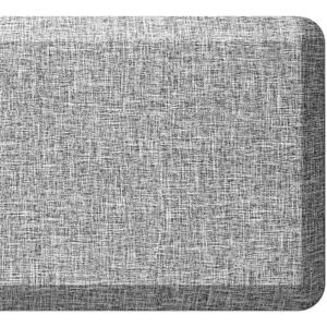 Anti Slip 7/8 inchs Anti Fatigue Kitchen Floor Mat, Ergonomic Comfort Standing Mat, Waterproof Kitchen Runner for Home, Kitchen, Office, Laundry, Garage (Light Gray, 17.3" x 95" -0.87")