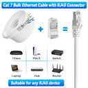Cat 7 Ethernet Cable 500ft Bulk (20 RJ45), Outdoor&Indoor, SFTP Cat 7 Triple Shielded Ethernet Cable, LLDPE, Waterproof, Direct Burial, In-Ground, UV Resistant, LAN, Network, Internet, Cat7 500ft